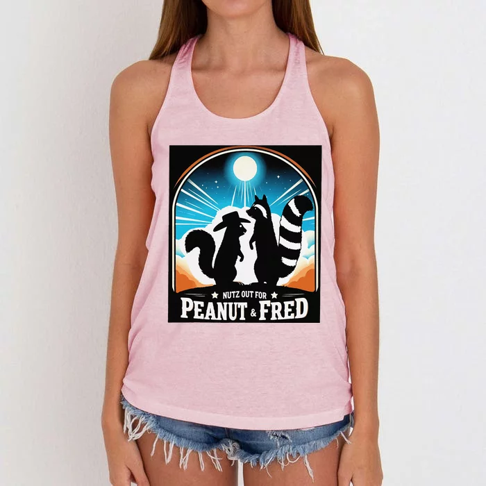 Nutz Out For Peanut & Fred Women's Knotted Racerback Tank