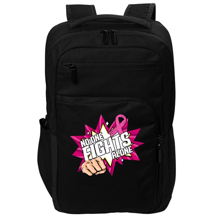 No One Fights Alone Breast Cancer Awareness Impact Tech Backpack