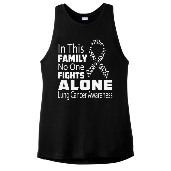 No One Fights Alone Lung Cancer Awareness Ladies Tri-Blend Wicking Tank