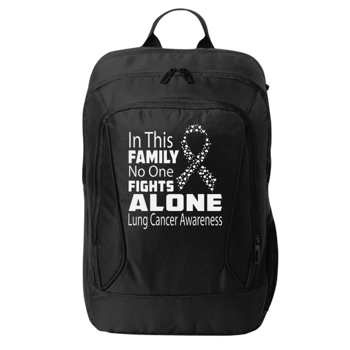 No One Fights Alone Lung Cancer Awareness City Backpack