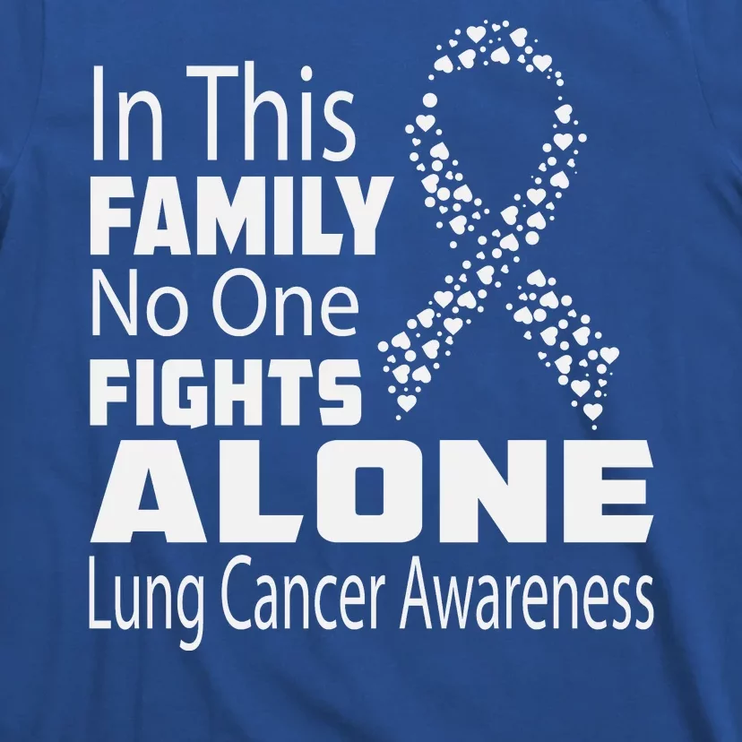 No One Fights Alone Lung Cancer Awareness T-Shirt