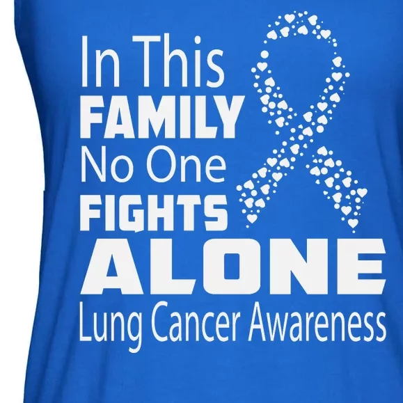 No One Fights Alone Lung Cancer Awareness Ladies Essential Flowy Tank