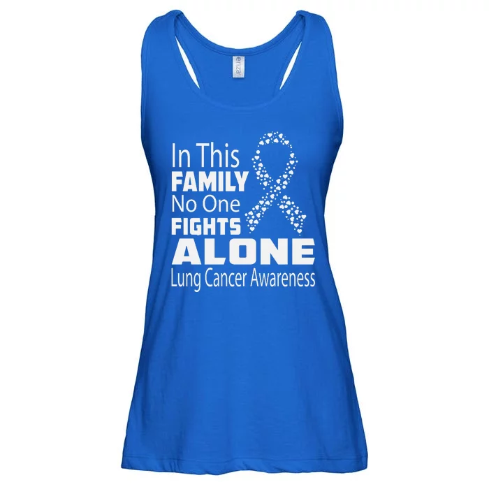 No One Fights Alone Lung Cancer Awareness Ladies Essential Flowy Tank