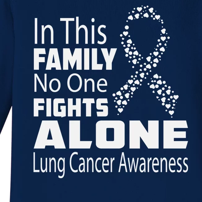 No One Fights Alone Lung Cancer Awareness Baby Long Sleeve Bodysuit