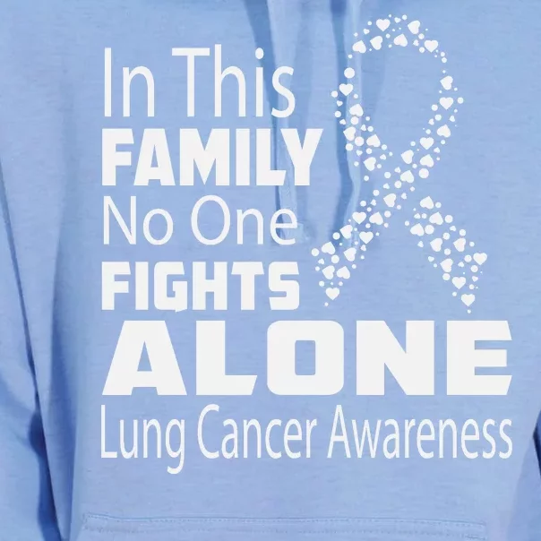 No One Fights Alone Lung Cancer Awareness Unisex Surf Hoodie