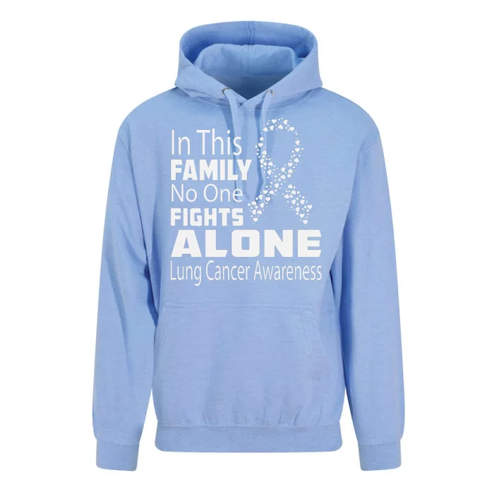 No One Fights Alone Lung Cancer Awareness Unisex Surf Hoodie