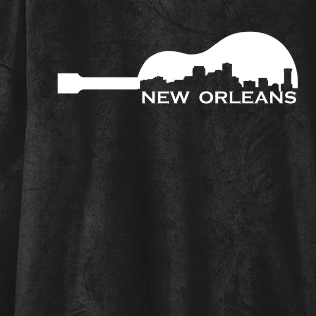 New Orleans Guitar Skyline Hooded Wearable Blanket