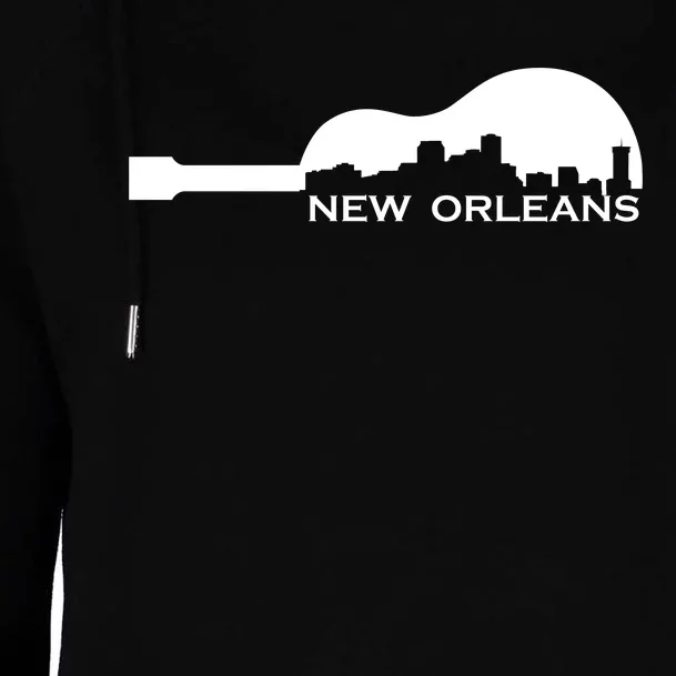 New Orleans Guitar Skyline Womens Funnel Neck Pullover Hood