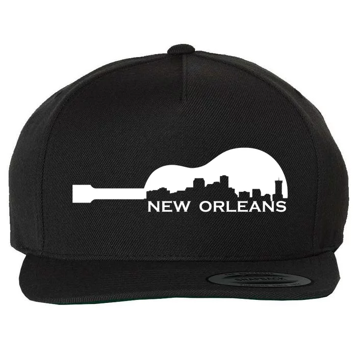 New Orleans Guitar Skyline Wool Snapback Cap