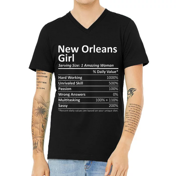 New Orleans Girl La Louisiana Funny City Home Roots Usa Gift V-Neck T-Shirt