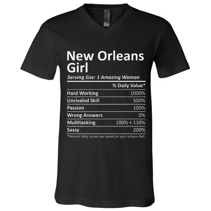 New Orleans Girl La Louisiana Funny City Home Roots Usa Gift V-Neck T-Shirt