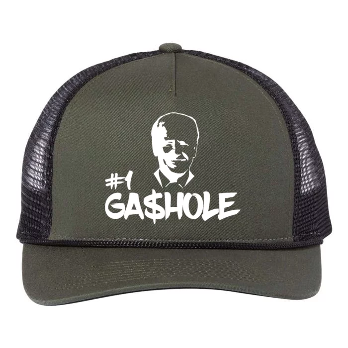 Number One Gashole Funny Joe Biden Retro Rope Trucker Hat Cap