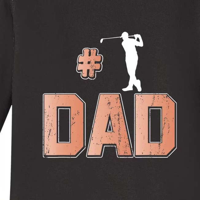 Number One Golf Dad Gift For Dad Father's Day Baby Long Sleeve Bodysuit