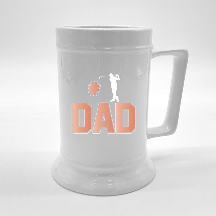 Number One Golf Dad Gift For Dad Father's Day Front & Back Beer Stein