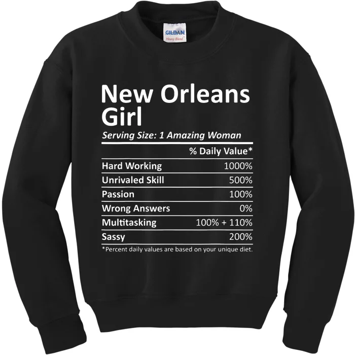 New Orleans Girl La Louisiana Funny City Home Roots Usa Gift Kids Sweatshirt