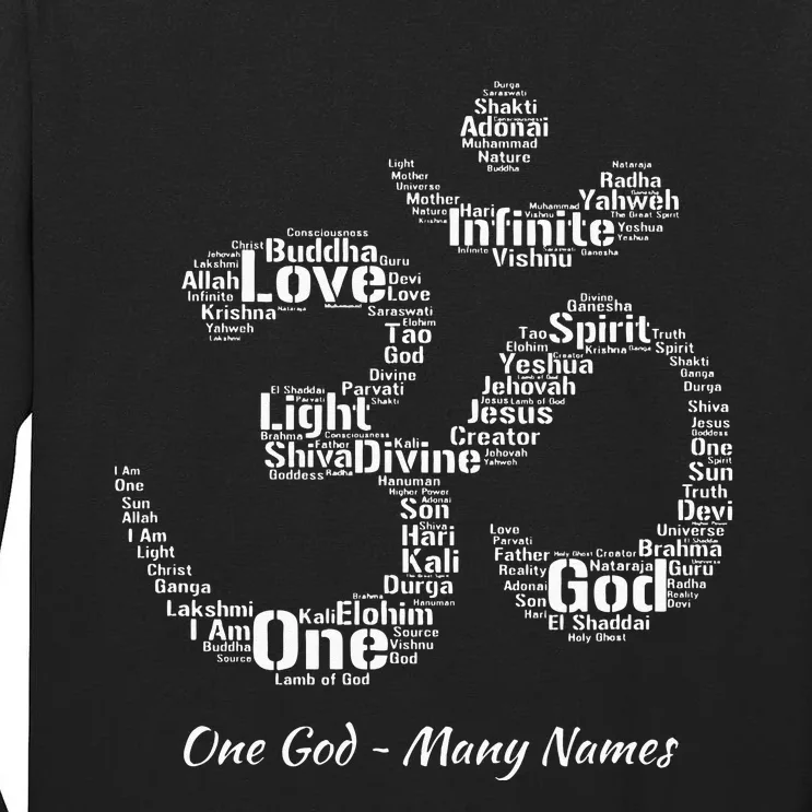 Names Of God In Om Symbol Yoga Inspired Aum Tall Long Sleeve T-Shirt