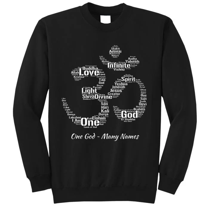 Names Of God In Om Symbol Yoga Inspired Aum Tall Sweatshirt