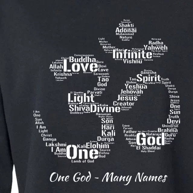 Names Of God In Om Symbol Yoga Inspired Aum Cropped Pullover Crew