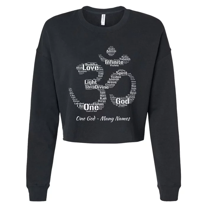 Names Of God In Om Symbol Yoga Inspired Aum Cropped Pullover Crew