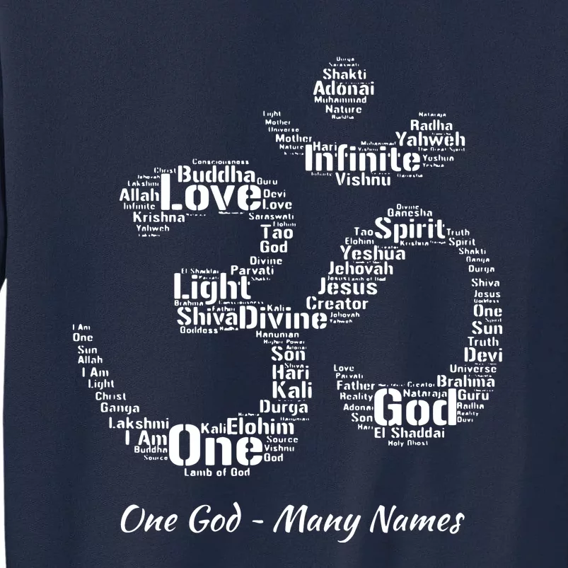 Names Of God In Om Symbol Yoga Inspired Aum T Tall Sweatshirt