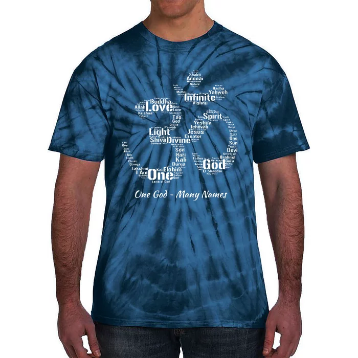 Names Of God In Om Symbol Yoga Inspired Aum T Tie-Dye T-Shirt