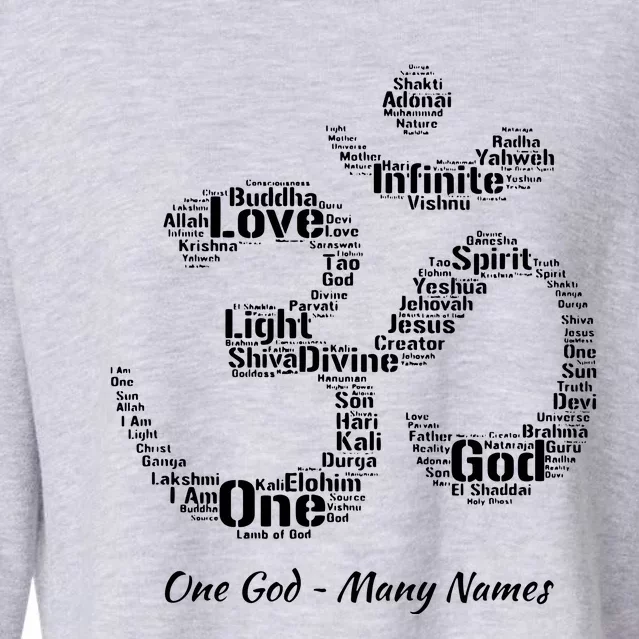 Names Of God In Om Symbol Yoga Inspired Aum T Cropped Pullover Crew