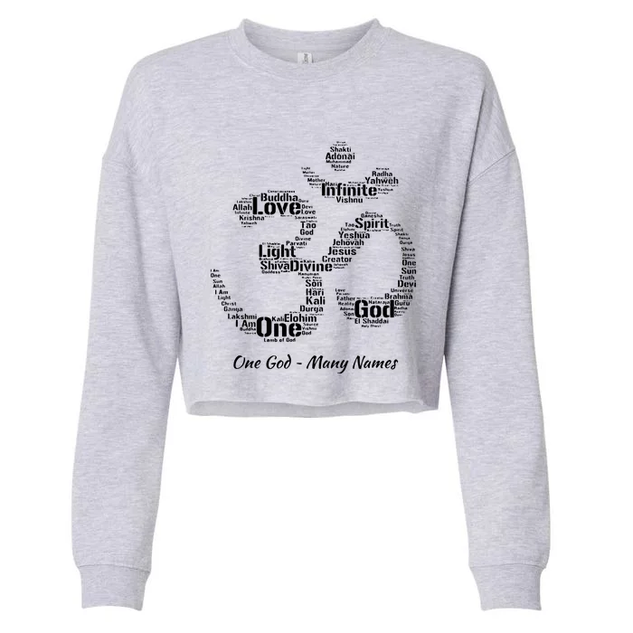 Names Of God In Om Symbol Yoga Inspired Aum T Cropped Pullover Crew