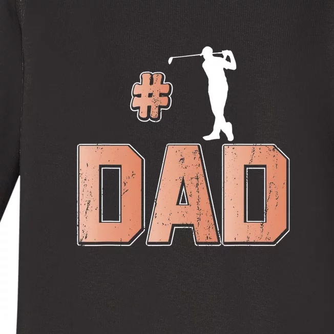 Number One Golf Dad Father's Day Gift For Dad Baby Long Sleeve Bodysuit