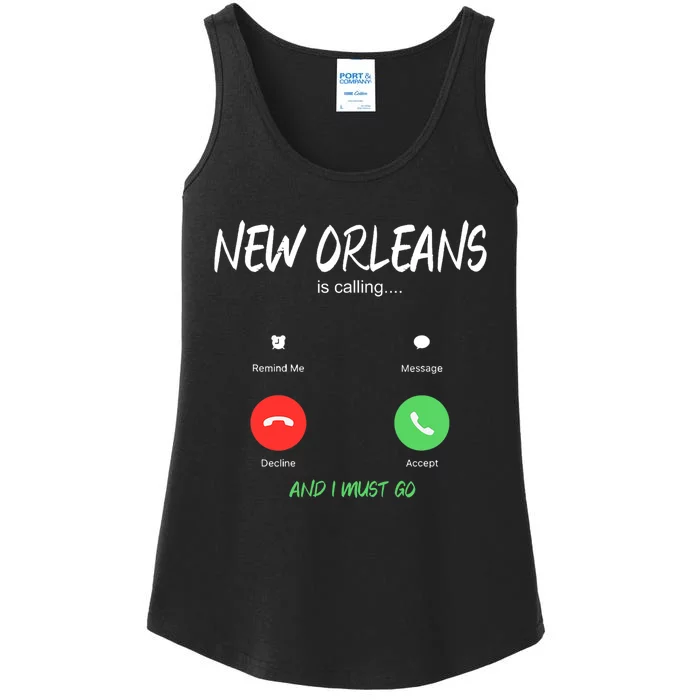 New Orleans Is Calling And I Must Go Louisiana Usa Traveling Ladies Essential Tank