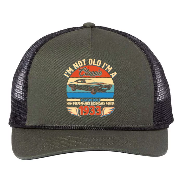 Not Old I'm A Classic 1933 Car Lovers 90th Birthday Retro Rope Trucker Hat Cap