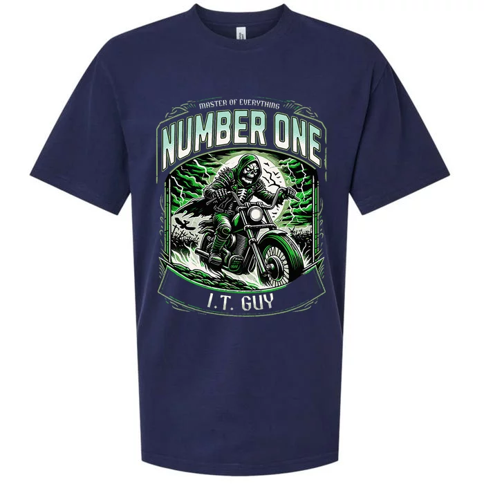 Number One I.T. Guy 1 Skeleton Biker Edition Sueded Cloud Jersey T-Shirt