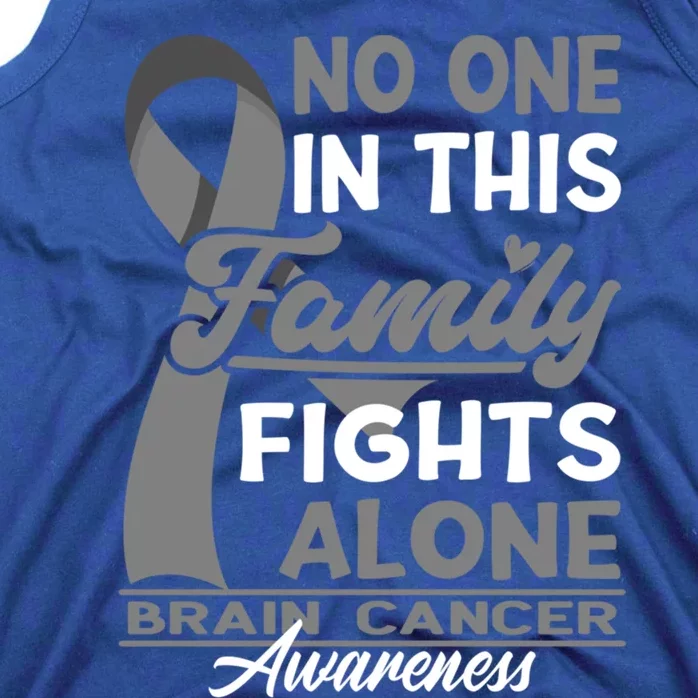 No One In This Family Fights Alone I Brain Cancer Awareness Gift Tank Top