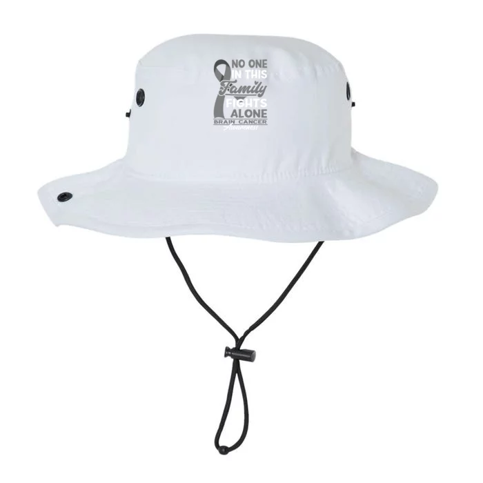 No One In This Family Fights Alone I Brain Cancer Awareness Gift Legacy Cool Fit Booney Bucket Hat