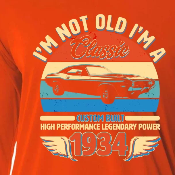 Not Old Im A Classic 1934 Car Lovers 90th Birthday Cooling Performance Long Sleeve Crew