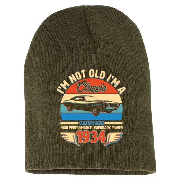 Not Old Im A Classic 1934 Car Lovers 90th Birthday Short Acrylic Beanie