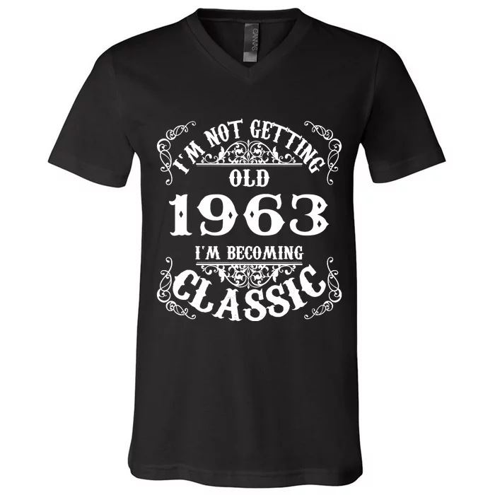 Not Old I Am Classic 1963 60th Birthday Gift For 60 Year Old V-Neck T-Shirt