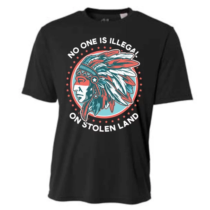 No One Is Illegal On Stolen Land Anti Trump Protest Cooling Performance Crew T-Shirt