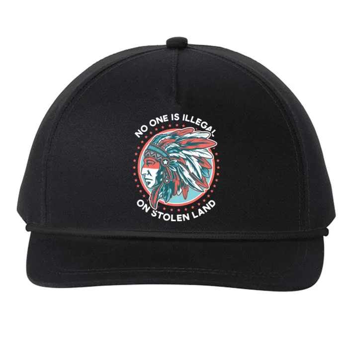 No One Is Illegal On Stolen Land Anti Trump Protest Snapback Five-Panel Rope Hat