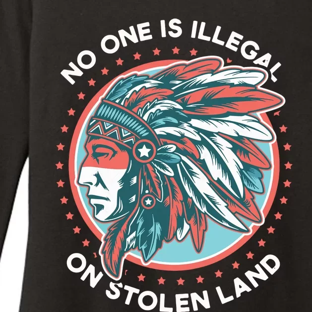 No One Is Illegal On Stolen Land Anti Trump Protest Womens CVC Long Sleeve Shirt