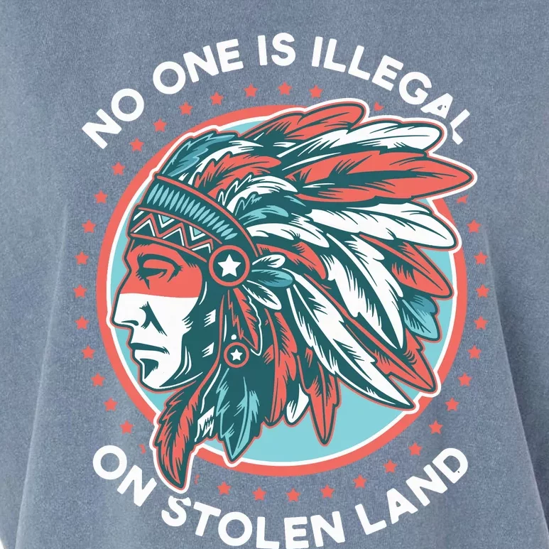 No One Is Illegal On Stolen Land Anti Trump Protest Garment-Dyed Women's Muscle Tee