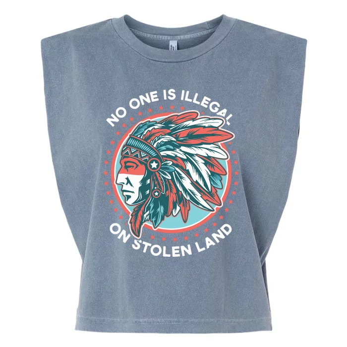 No One Is Illegal On Stolen Land Anti Trump Protest Garment-Dyed Women's Muscle Tee