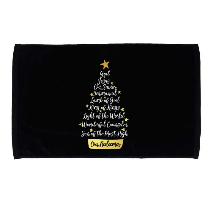 Names of Jesus Christian Faith Christmas Tree Microfiber Hand Towel