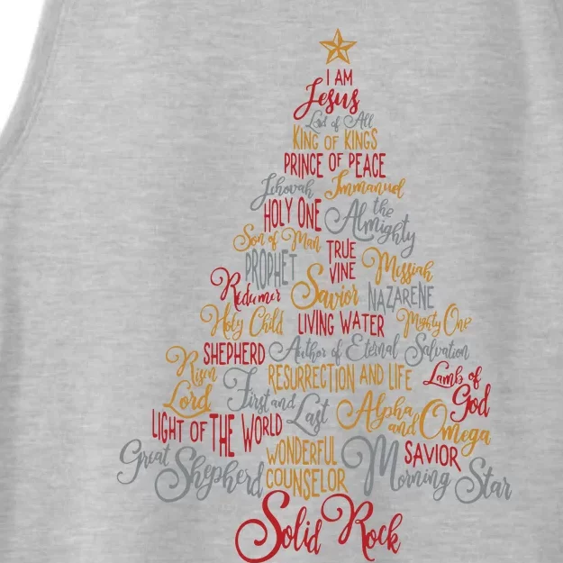 Names Of Jesus Christmas Tree Gift Amazing Xmas Tree Gift Ladies Tri-Blend Wicking Tank