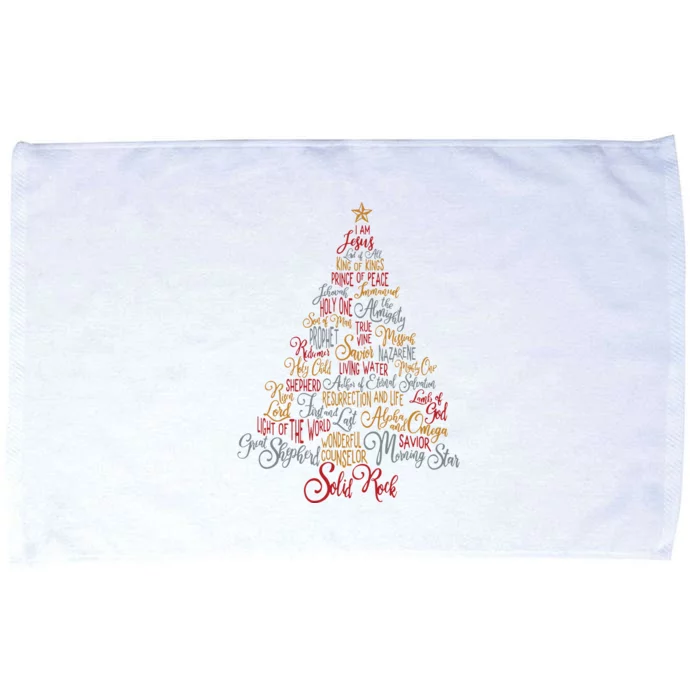 Names Of Jesus Christmas Tree Gift Amazing Xmas Tree Gift Microfiber Hand Towel