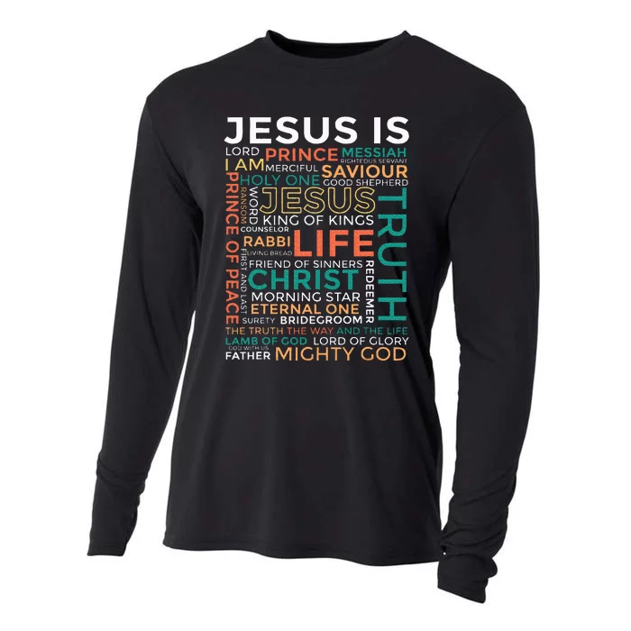 Names Of Jesus Jesus Is Christian Cooling Performance Long Sleeve Crew