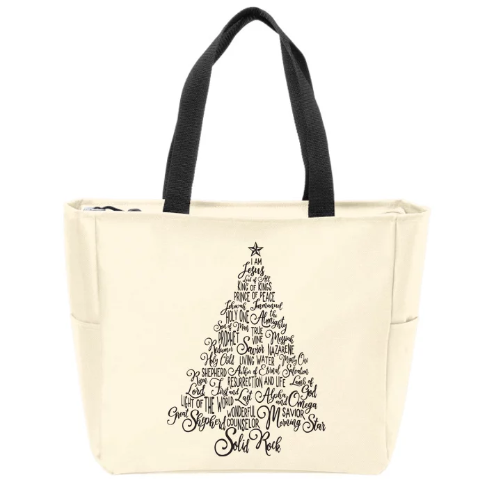 Names Of Jesus Christmas Tree Gift Amazing Xmas Tree Gift Zip Tote Bag