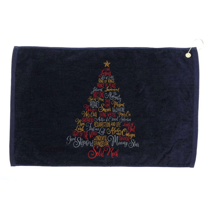 Names Of Jesus Christmas Tree Gift Amazing Xmas Tree Gift Grommeted Golf Towel