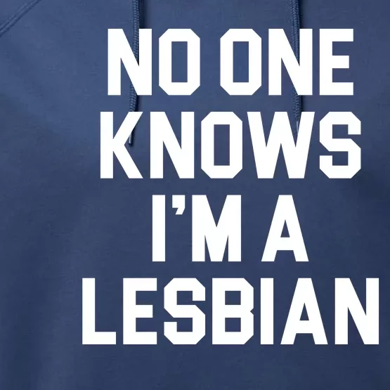 No One Knows I'm A Lesbian Performance Fleece Hoodie