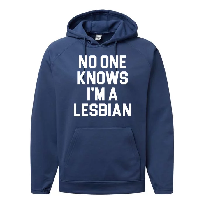 No One Knows I'm A Lesbian Performance Fleece Hoodie