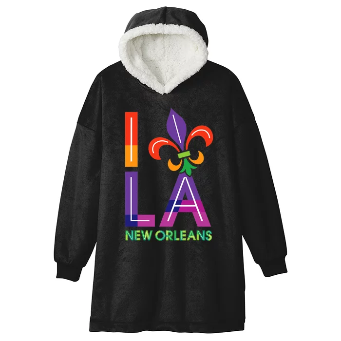 New Orleans Louisiana Love Vintage Retro Souvenir Gift Hooded Wearable Blanket